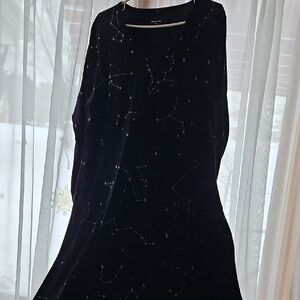 Black Midi Dress with Constellation Print